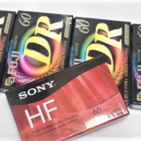 4x FUJI DR Cassette 60 Slim Case 1x SONY HF 60 Cassette Tape - Picture 3 of 3